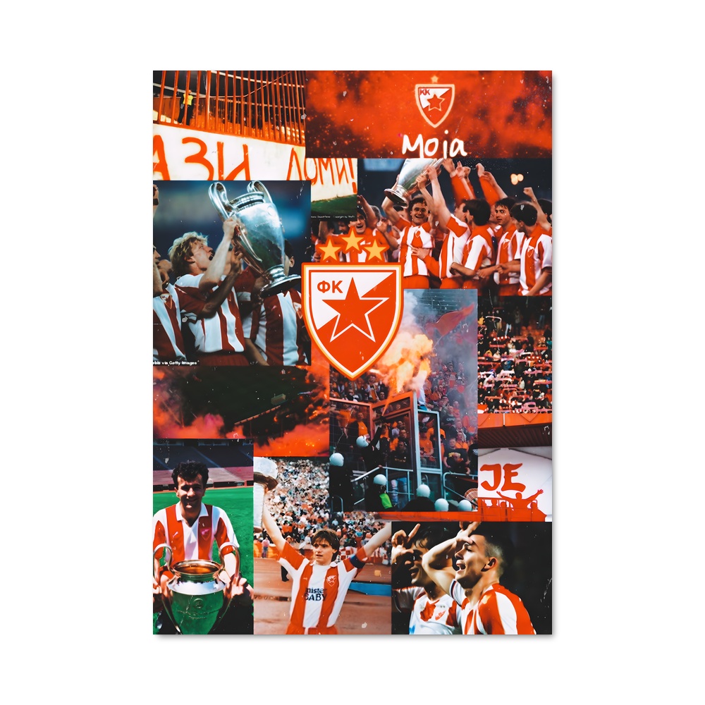 Poster Étoile Rouge en Action – affiche Basketball